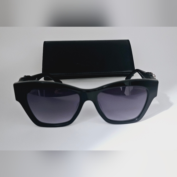 CHANEL SUNGLASSES CAT EYE BLACK CH5456 - Picture 13 of 16